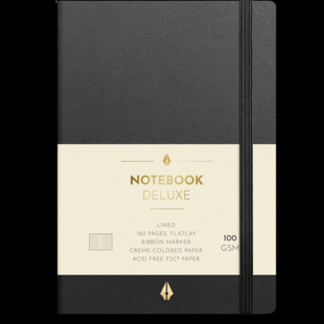 A6 Notesbog sort DELUXE linjeret fra Mayland