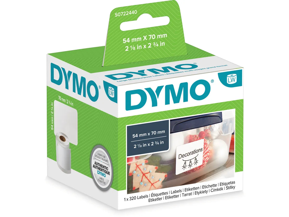 DYMO. Label Writer Multi etiket(99015), S0722440 str. 54x70 permanent, hvid(320)