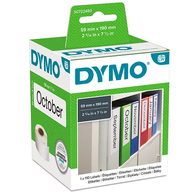 Dymo LabelWriter Multi etiket(99019) str. 59 x 190 mm Sort på Hvid 110 stk