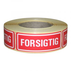 Advarselsetikette Forsigtig - 500 labels