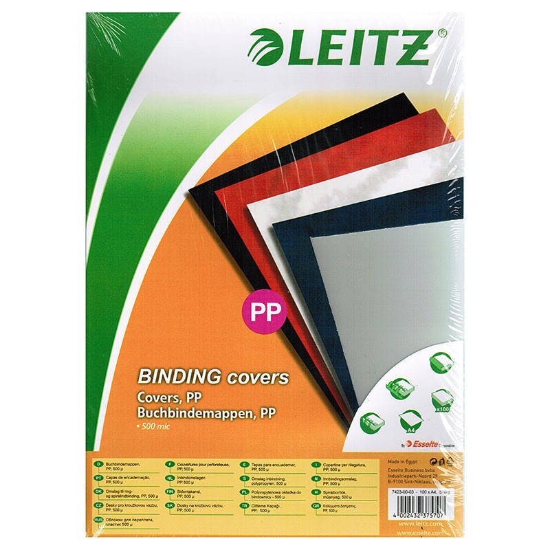 Leitz Clear Binding Covers plastik A4 500mic 100 stk.