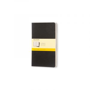 Cahier Journal Kvadreret Large Sort 3-Pak