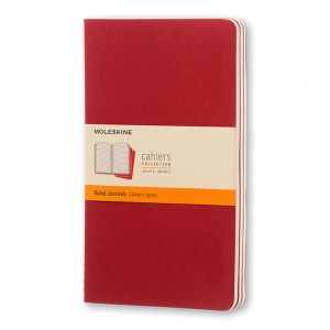 Cahier Journal Linjeret Large Rød 3-Pak