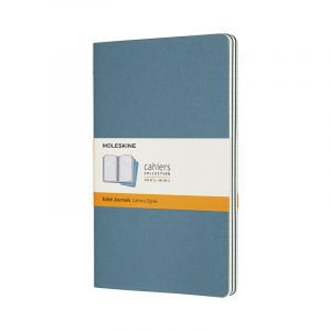 Cahier Journal Linjeret Large Brisk Blue 3-Pak