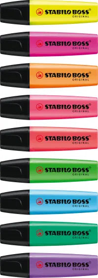 STABILO BOSS Original Overstregningstusch – Klassisk Tekstmarker – Flere Farver