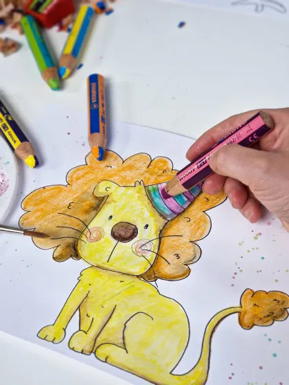 STABILO Woody 3-in-1 Duo – Farveblyant, Voksfarve & Aquarel i Én
