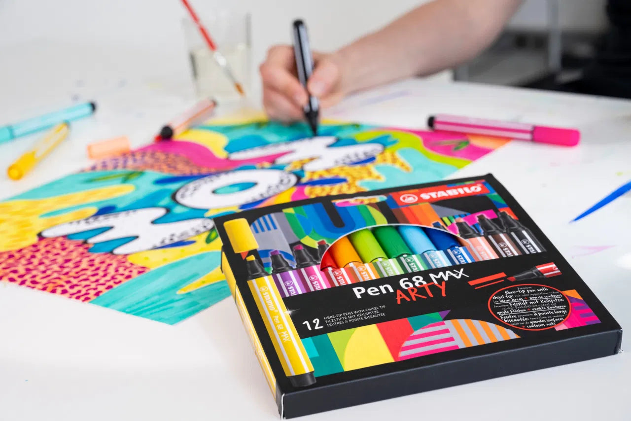 STABILO Pen 68 MAX – Premium Tuschpen med Kilespids – Vandbaseret