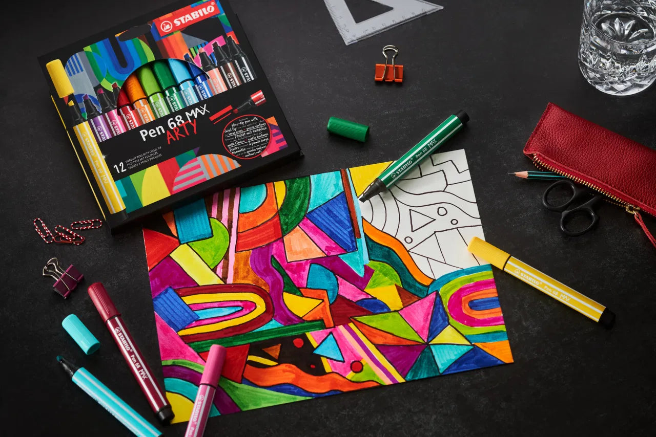 STABILO Pen 68 MAX – Premium Tuschpen med Kilespids – Vandbaseret
