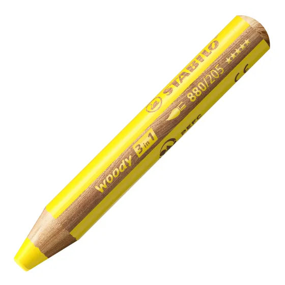 STABILO Woody 3-in-1 – Farveblyant, Voksfarve & Akvarel – 24 Farver