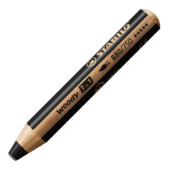 STABILO Woody 3-in-1 – Farveblyant, Voksfarve & Akvarel – 24 Farver