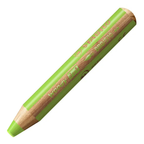 STABILO Woody 3-in-1 – Farveblyant, Voksfarve & Akvarel – 24 Farver