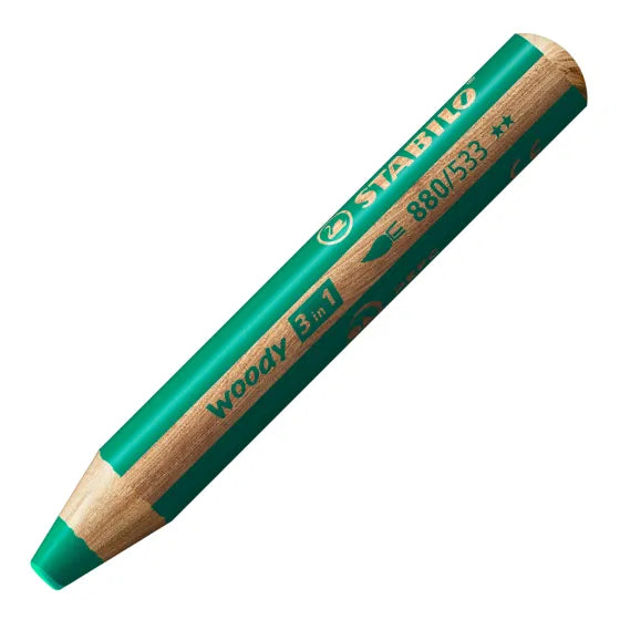STABILO Woody 3-in-1 – Farveblyant, Voksfarve & Akvarel – 24 Farver