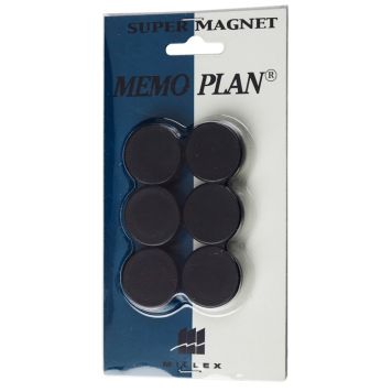Magneter, 25mm 6Stk, Sort