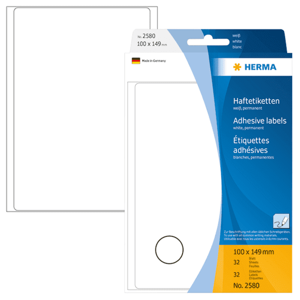 Herma - Rektangel etiketter permanent (flere størrelser)