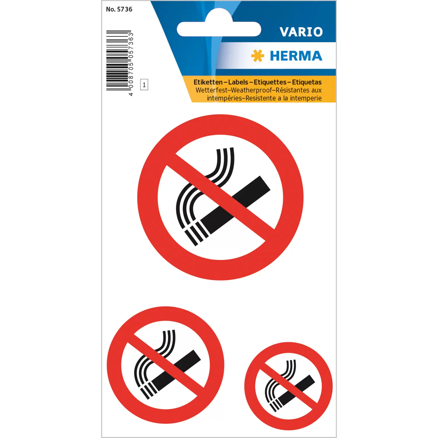 Herma - Etiketter ikke ryge skilt 3 stk