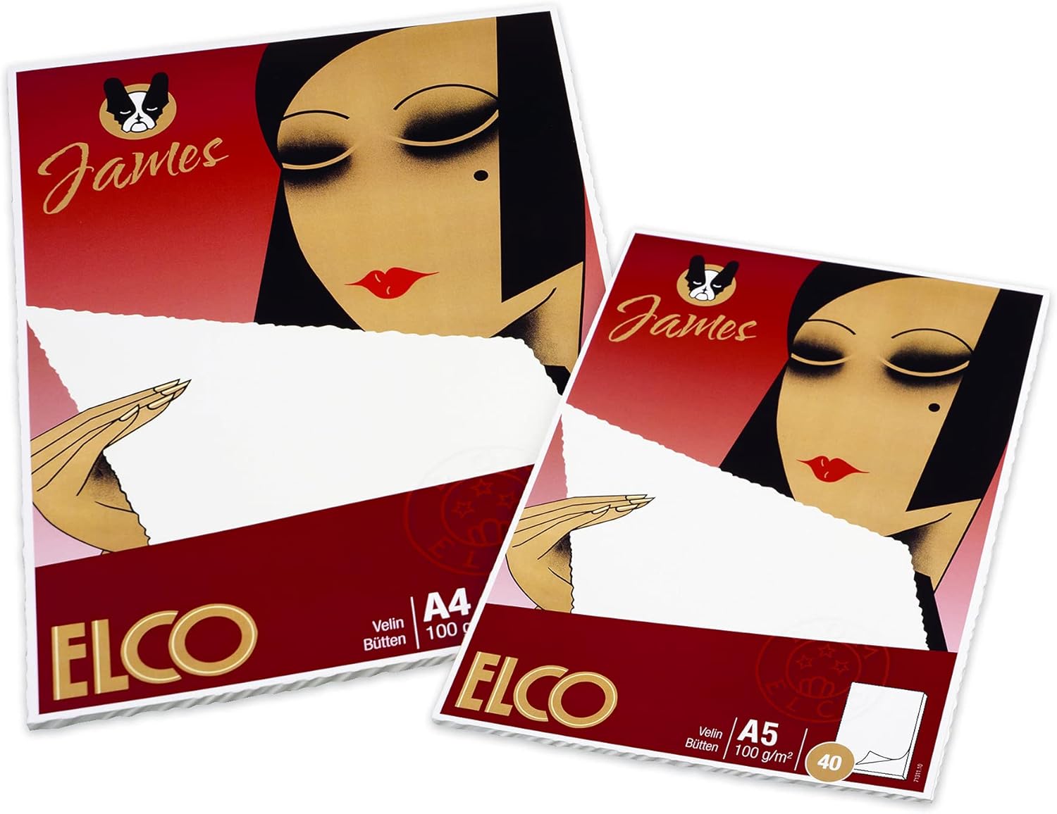 Elco - James skriveblok velinpapir A5 100 g/m² blank  40 ark