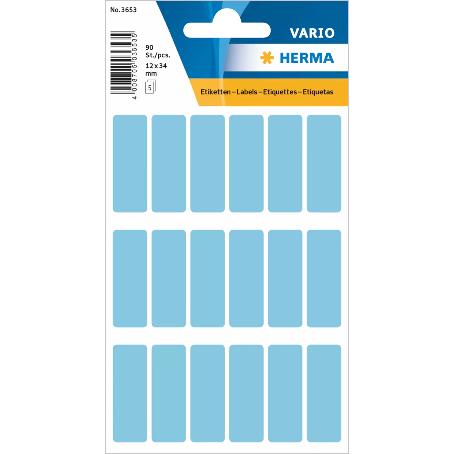 Herma label manual 12x34 blue (90)