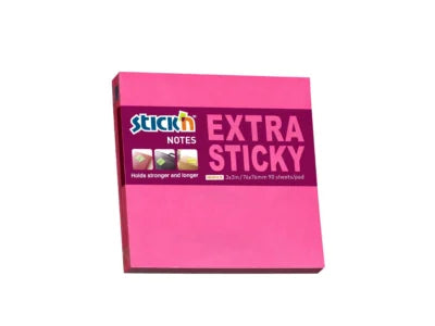 Notesblok Extra Sticky 76x76 90 Blad Neon Rød