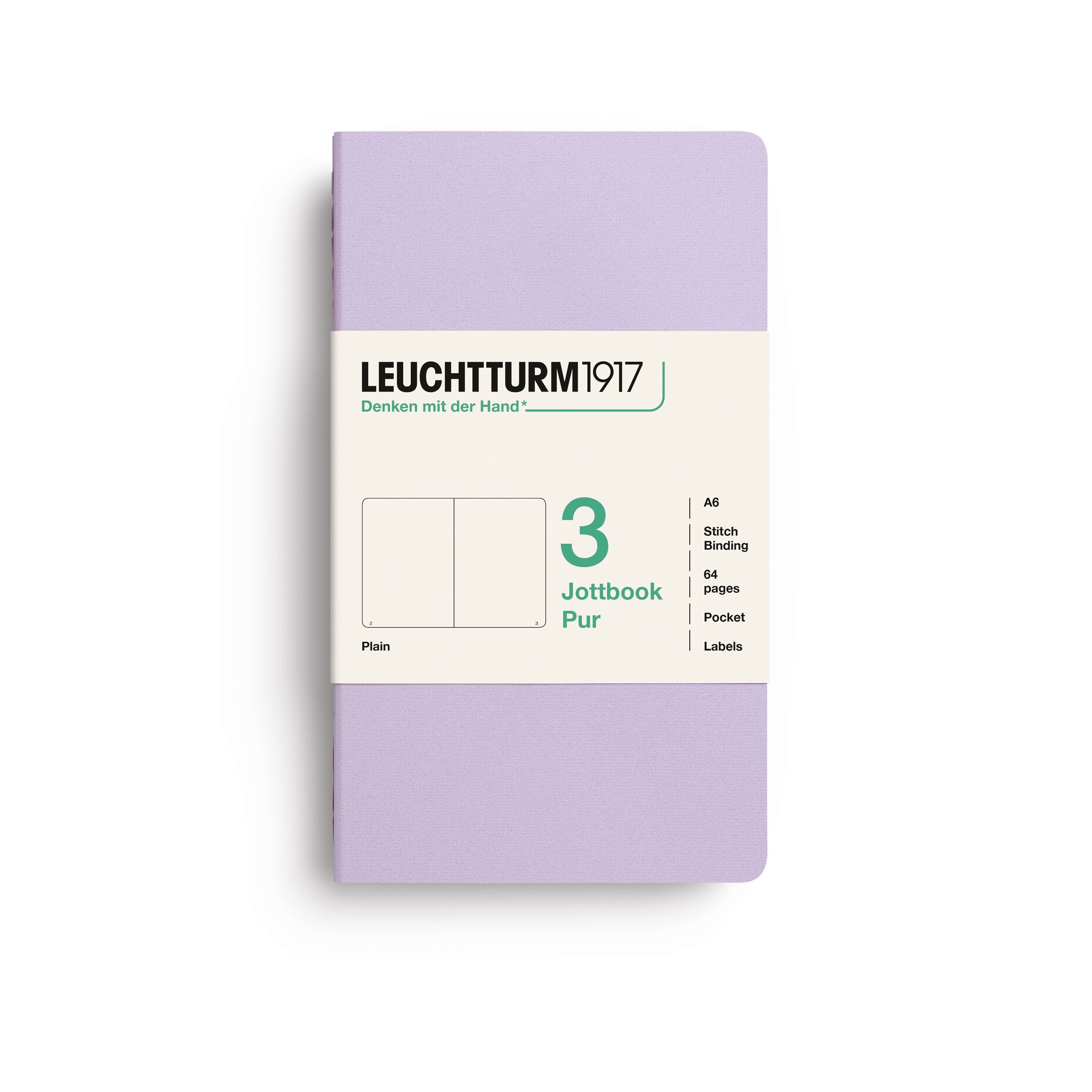 Leuchtturm1917 Jottbook A6, Blank Lilac 3 stk