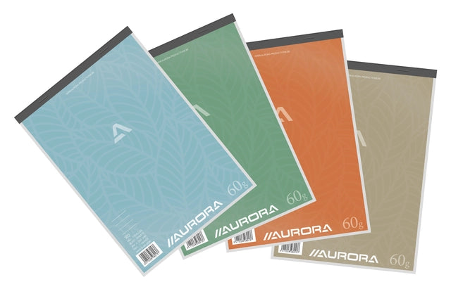 Aurora - Notesbog A4 Linieret, Spiral, 60 g