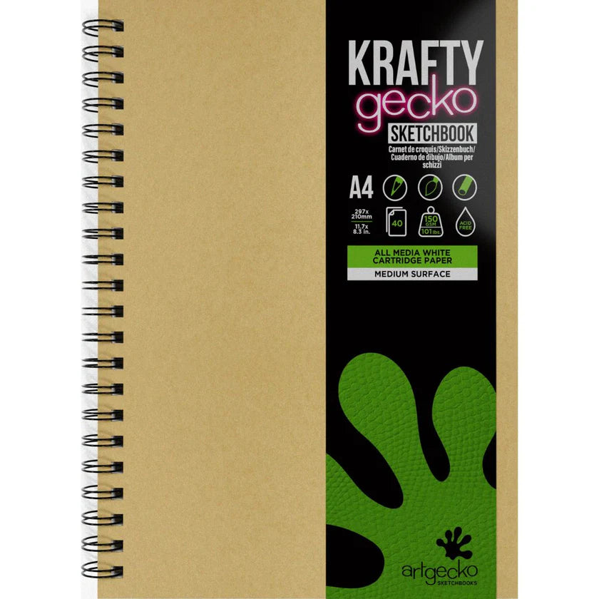 Krafty Gecko - Sketchbook - A4 150 gram 40 Ark