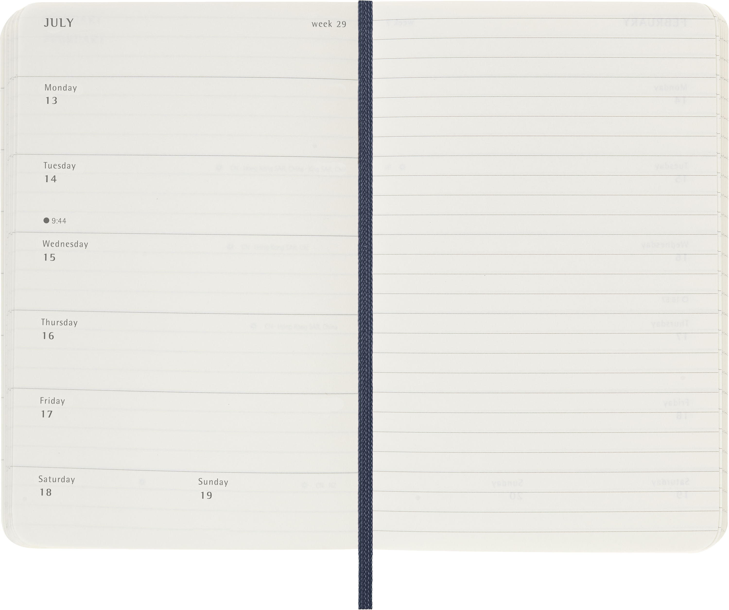 Moleskine - Classic Soft 12M Week Note Pocket Sapphire Blue 2026