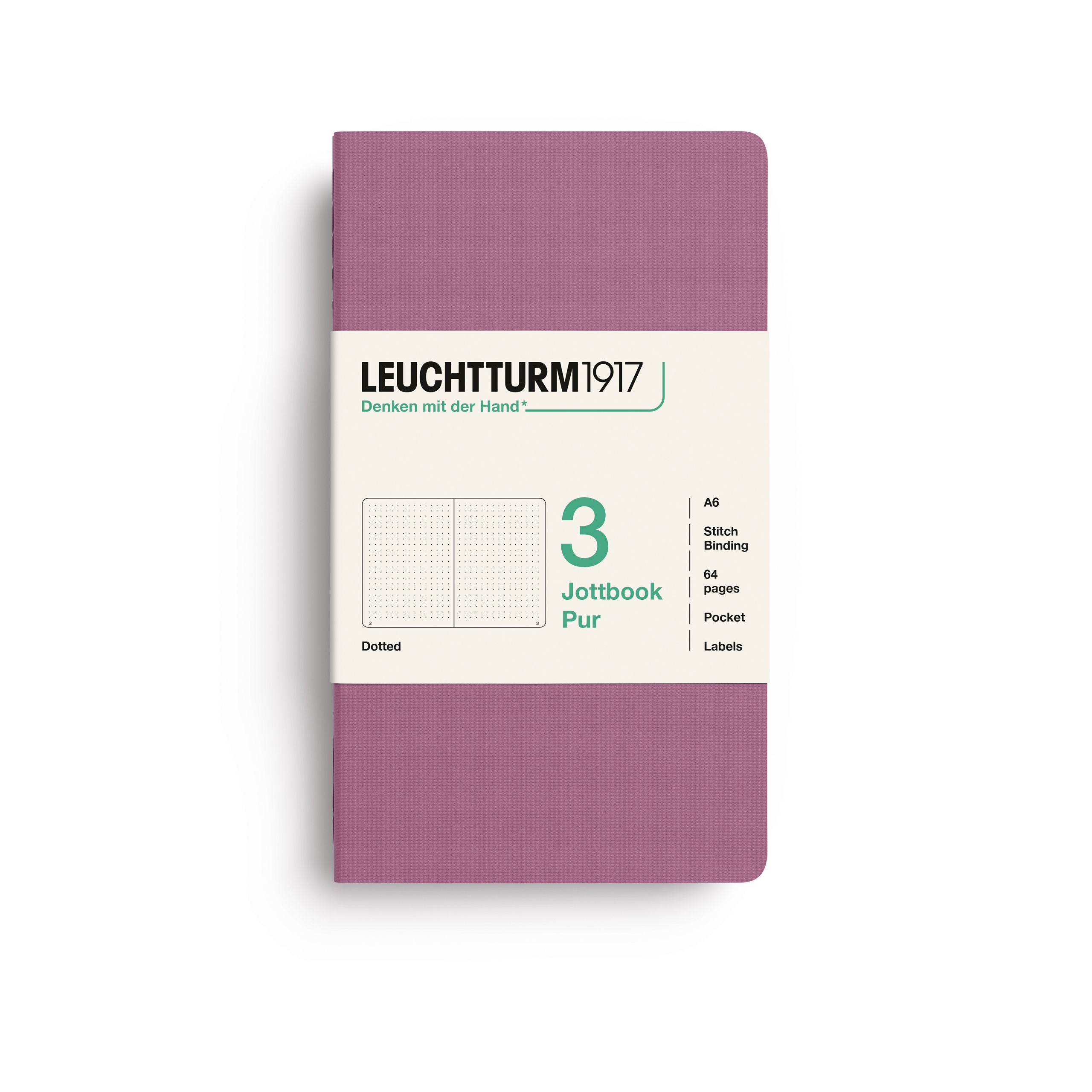Leuchtturm1917 Jottbook A6, Dotted Dusty Rose 3 stk