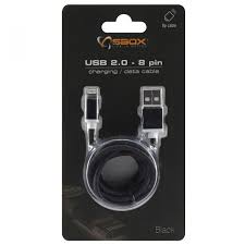 SBOX USB 2.0 til 8-pin / Lightning Ladekabel Sort, 1.5 m