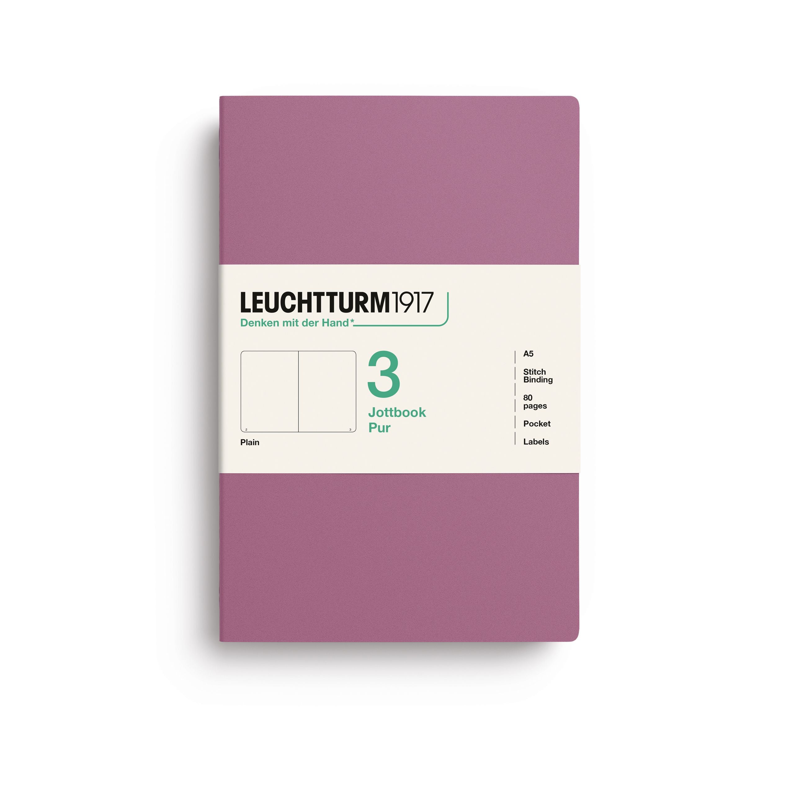 Leuchtturm1917 Jottbook A5, Blank Dusty Rose 3 stk