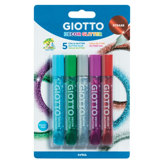 Giotto - Glitter lim 10ml 5 stk