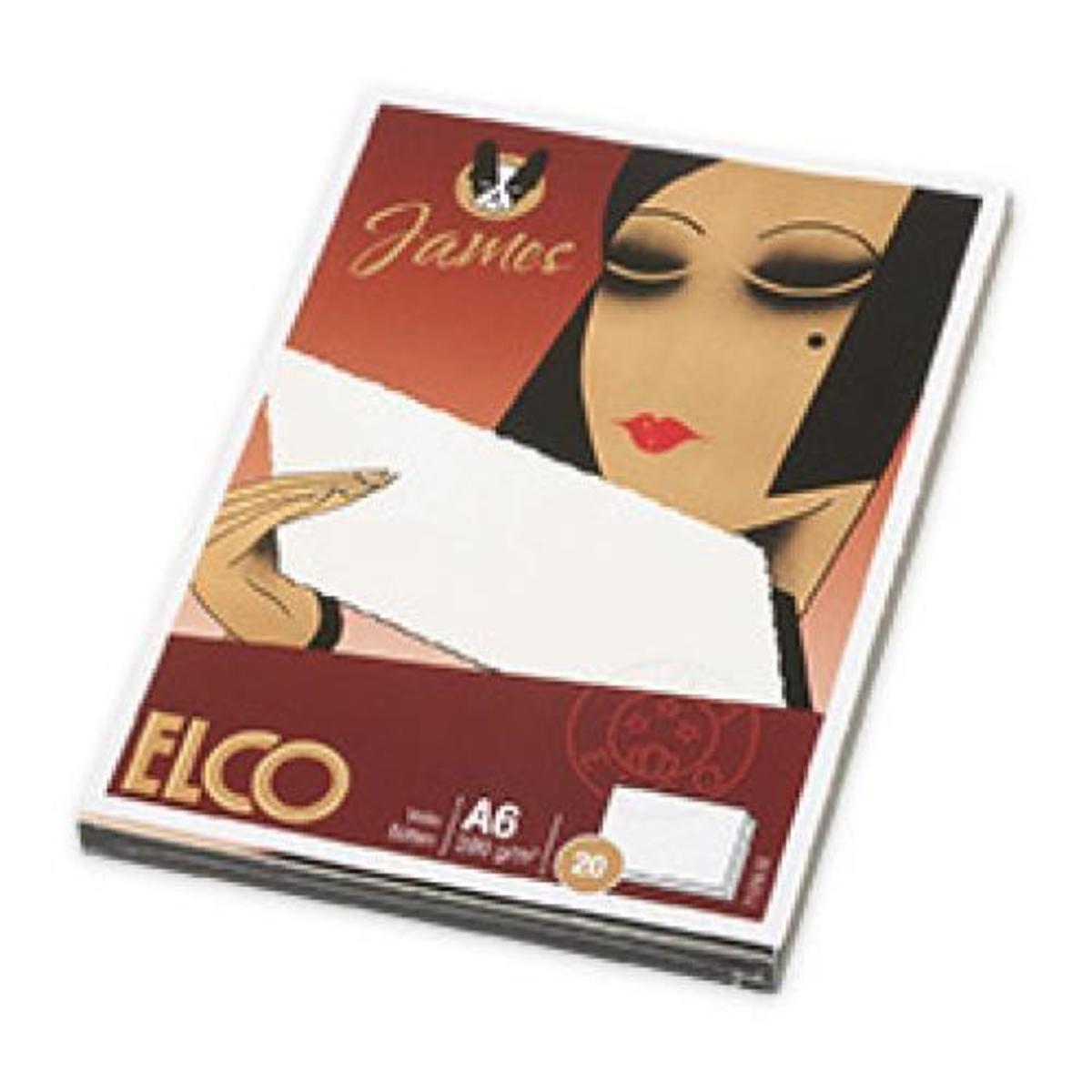Elco Kort Blank A6 Hvid, 280g 20 stk