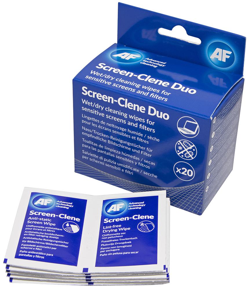 Screen-Clean Duo Wet / Dry Screen Cleaning Wipes, 20 Pack