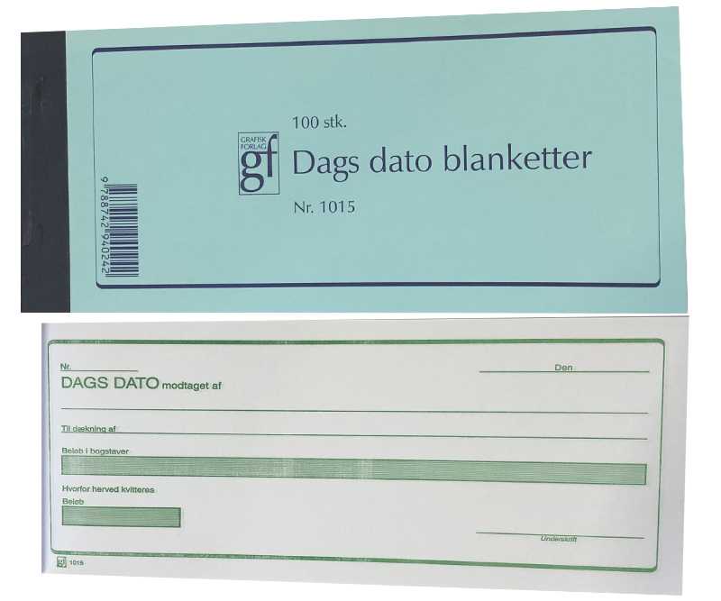 Dags dato blanketter GF1015 21 x 10 cm - 100 stk