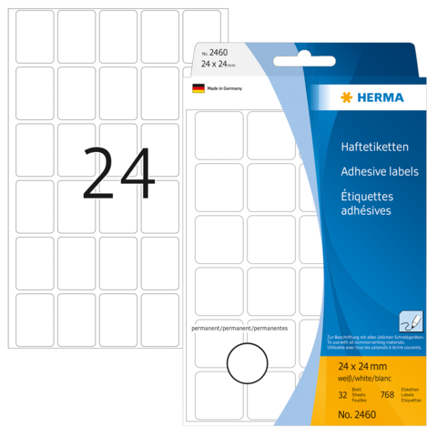 Herma - Rektangel etiketter permanent (flere størrelser)