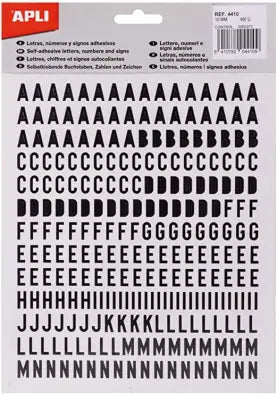 Klistermærker med Bogstaver og tal 10mm