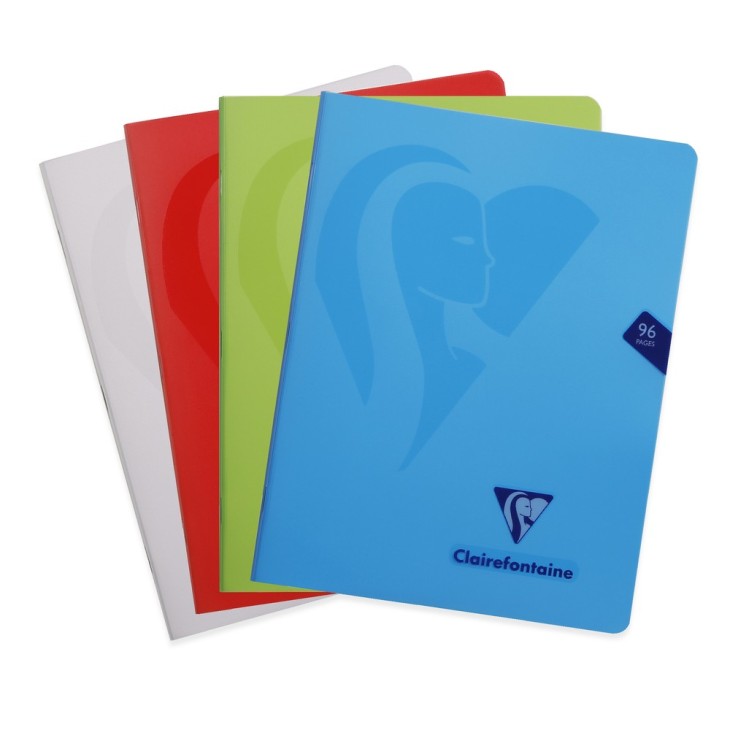 Clairefontaine -  Hæfte, A5, 96 Sider, 90 Gram, Blank. Flere Farver