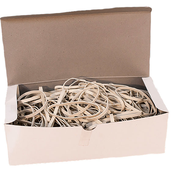 Gummibånd hvide 140 mm x 5 mm Ø 89mm 500 g æske