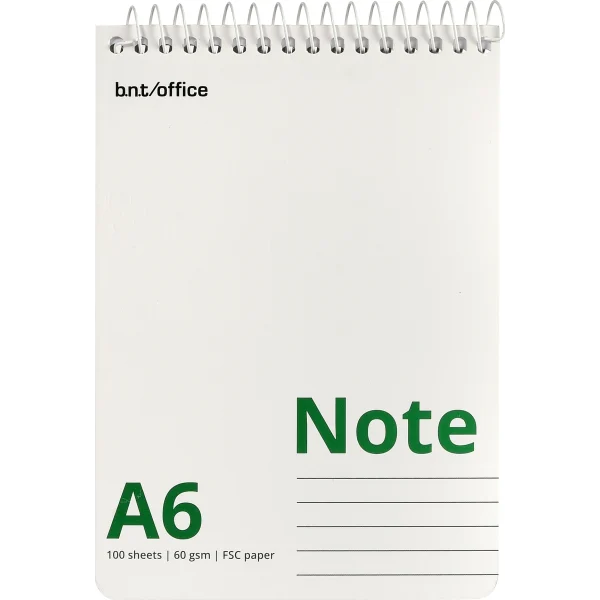 bnt - Notesbog A6 Linieret, Spiral