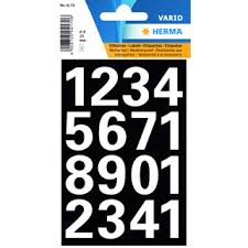 Herma label numbers 0-9 Weatherproof white