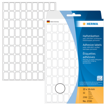 Herma - Rektangel etiketter permanent (flere størrelser)