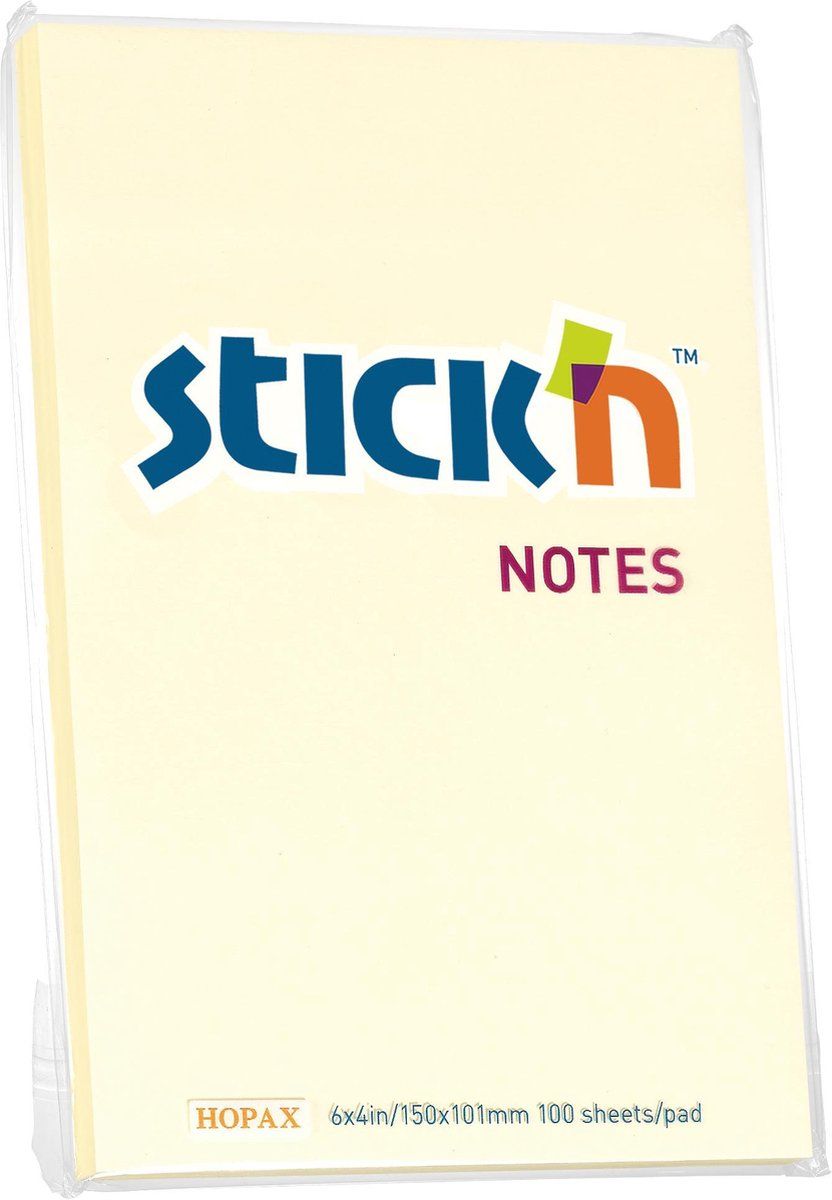 Stick'n Notes Multipack 6-pak blokke Mat Gul