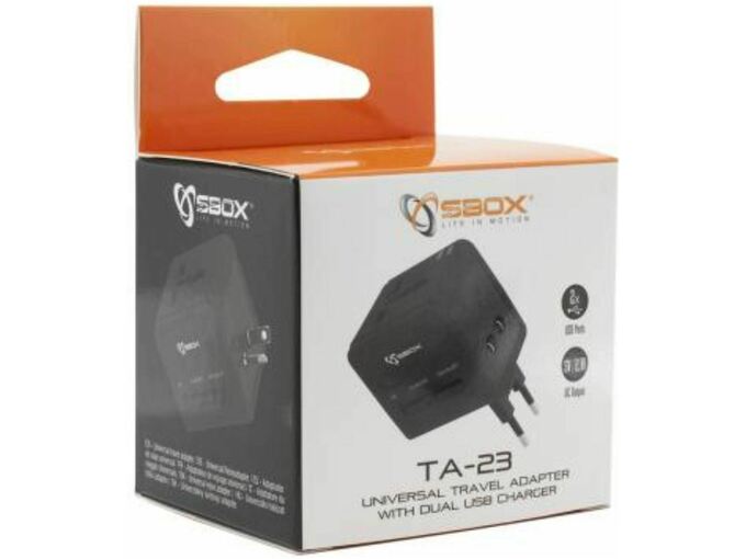 multi rejse adapter m 2 usb stik (ta-23)