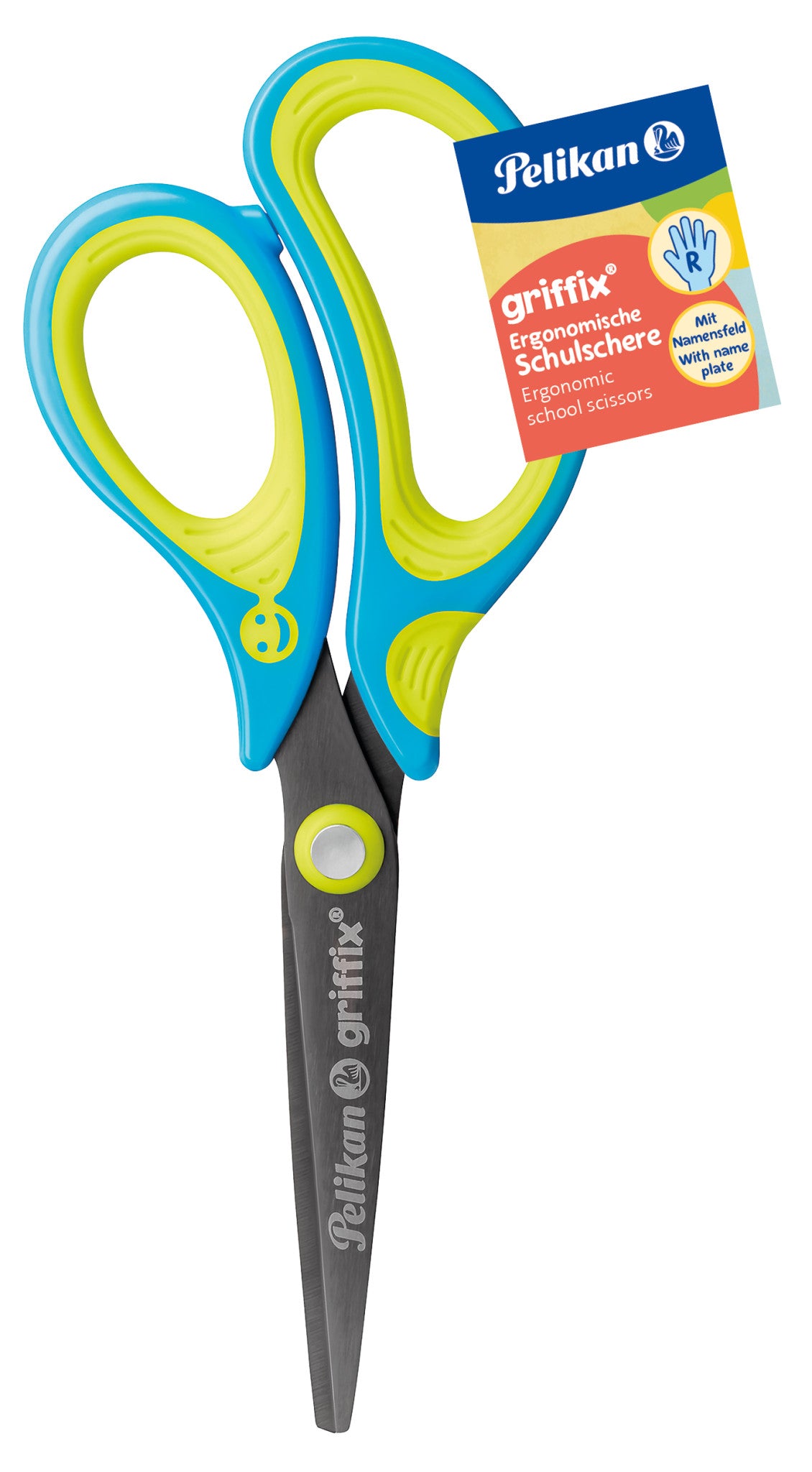 Pelikan - Griffix Højrehåndet saks 15cm Blå Grøn