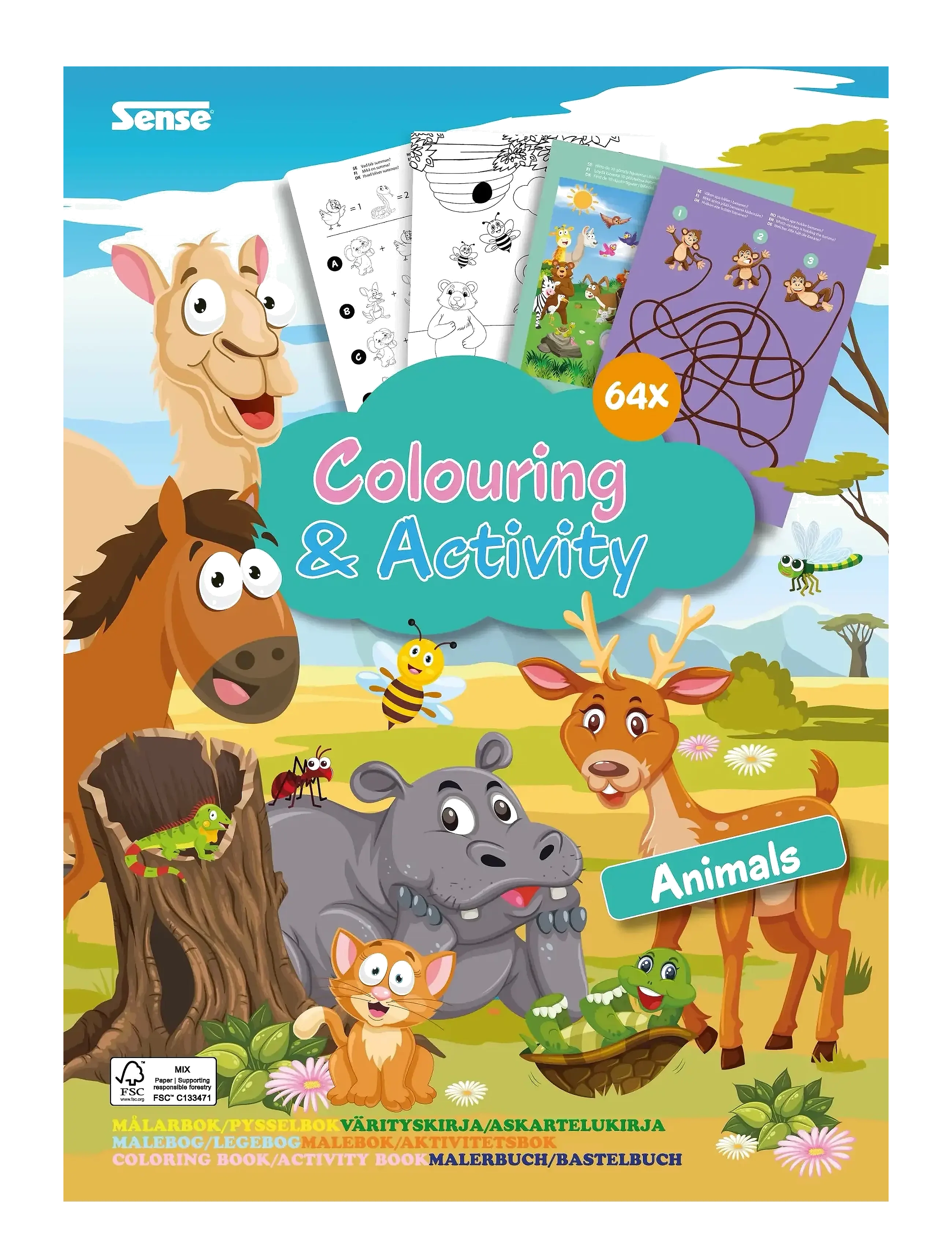 Sense - Forskellige Dyr Farvelægningsbog og aktiviteter