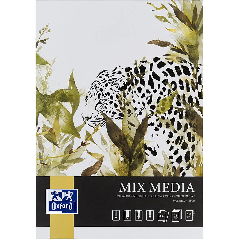 Oxford Mix Media Blok, A4, 25 ark, 225g