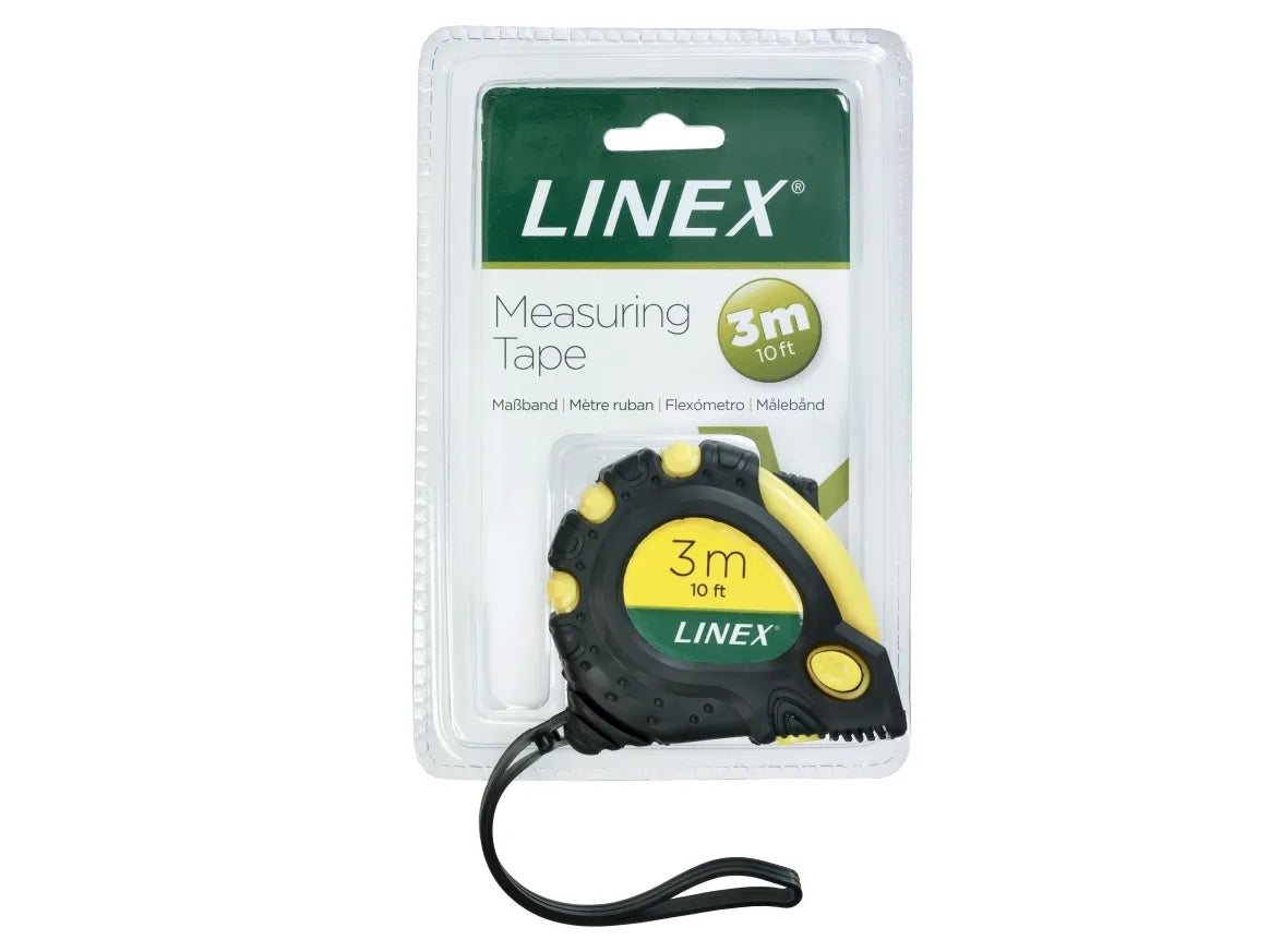 Linex - Målebånd 3m - med bælteclip og håndledsstrop