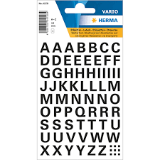 Herma label letters A-Z 10 high black