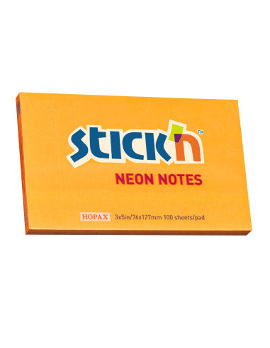 Notesblok 76x127 100 Blad Neon Orange