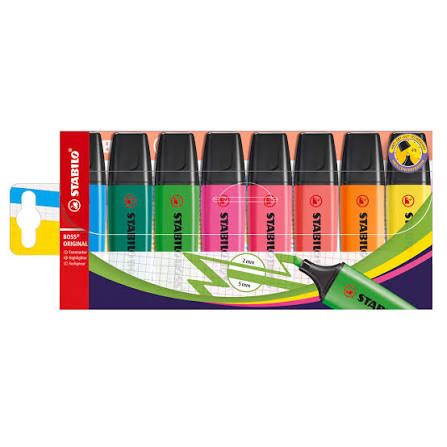 STABILO Boss -  Original Overstregningstusser Pakke med 6, 100% genanvendt plast