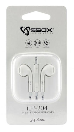 SBOX - iEP-204 In-ear Stereo Earphones 3.5mm Jack / Hvid